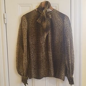 Vintage Bill Blass Leopard Print Blouse